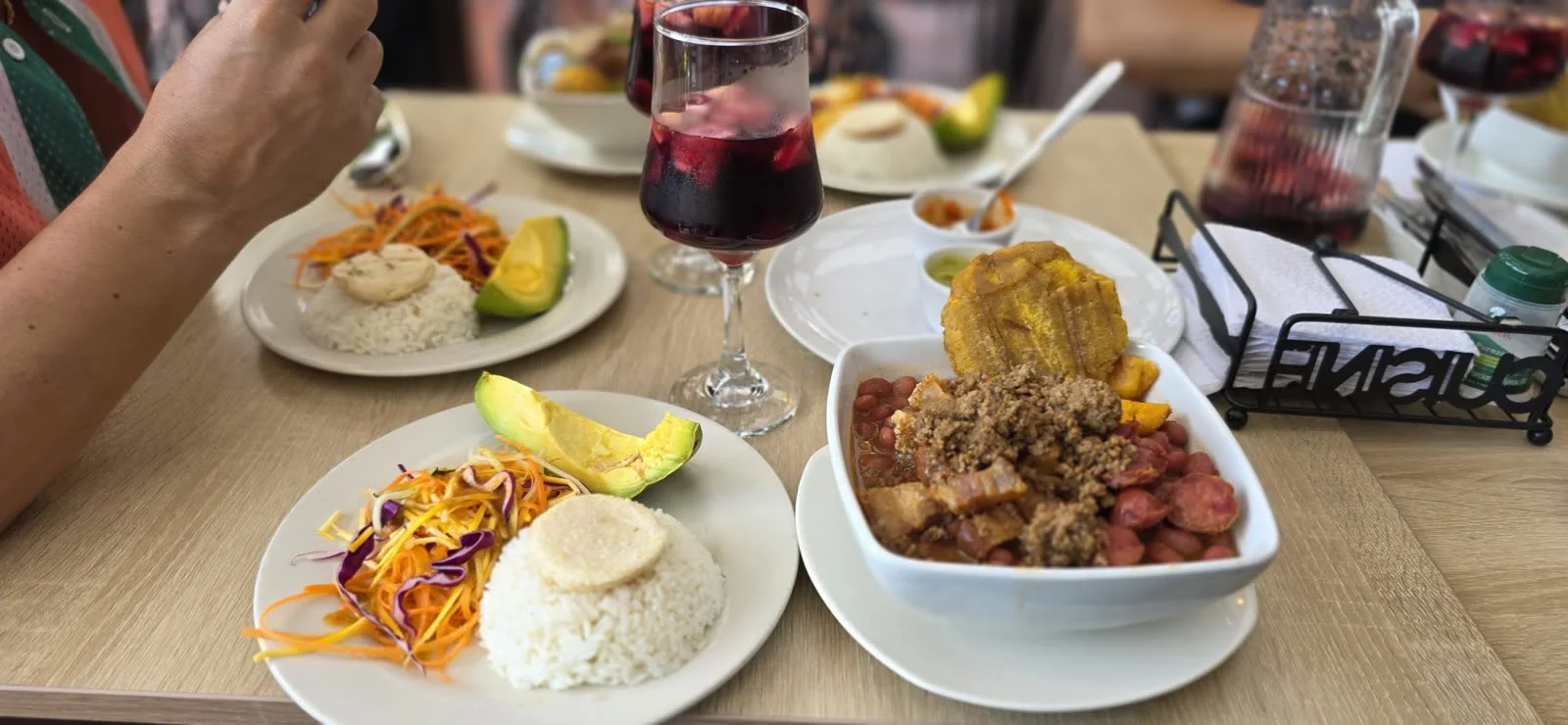 Colombian lunch shared around the table